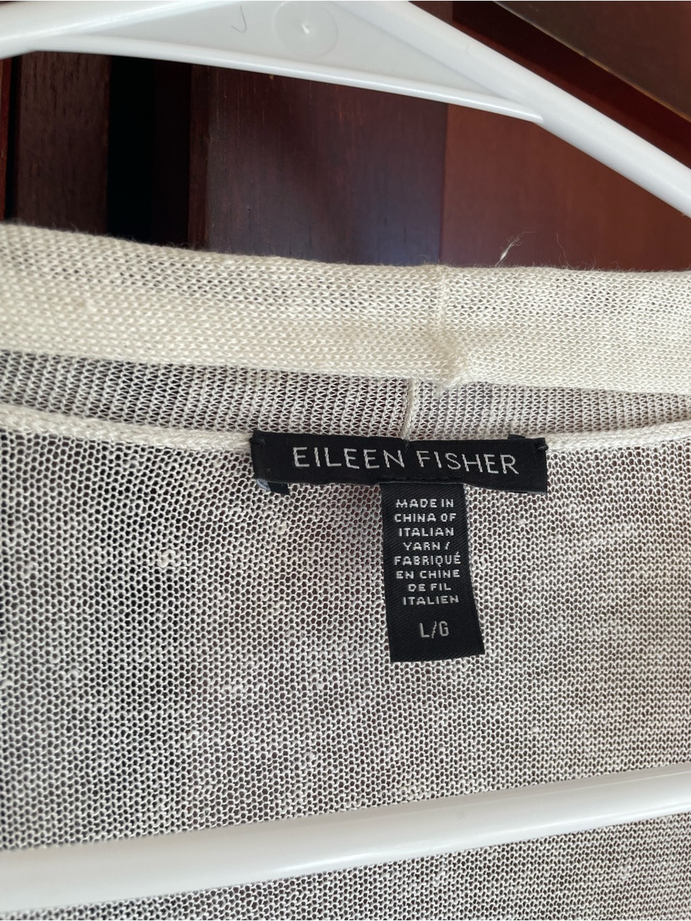 Eileen Fisher Organic Linen Lightweight Duster Cardigan in Ivory Retail $338 - Picture 6 of 14